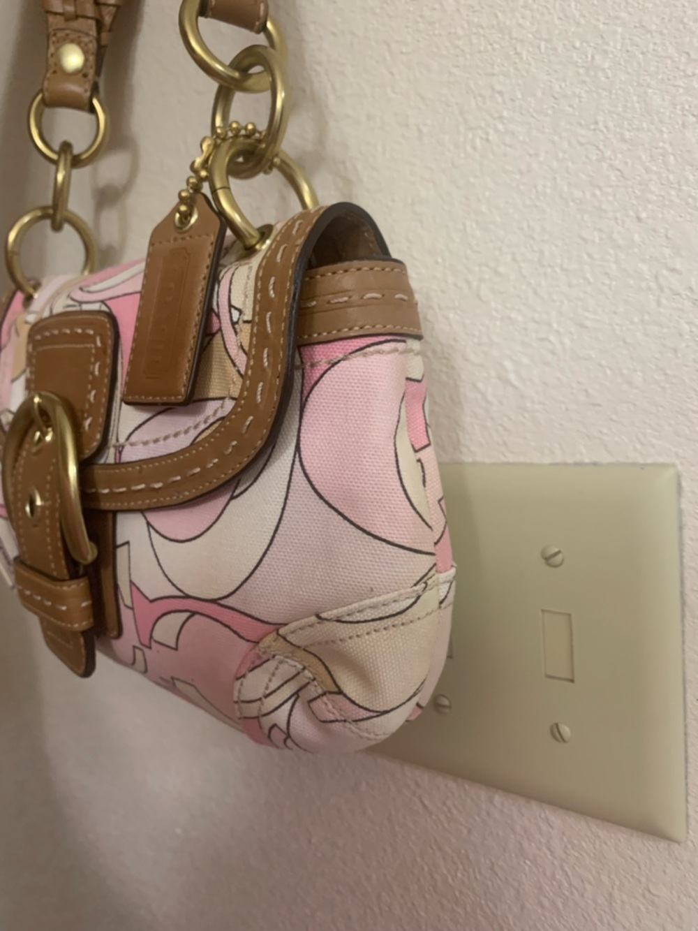 Vintage Black Coach Optic Pink Soho Shoulder Bag - Picture 5 of 8